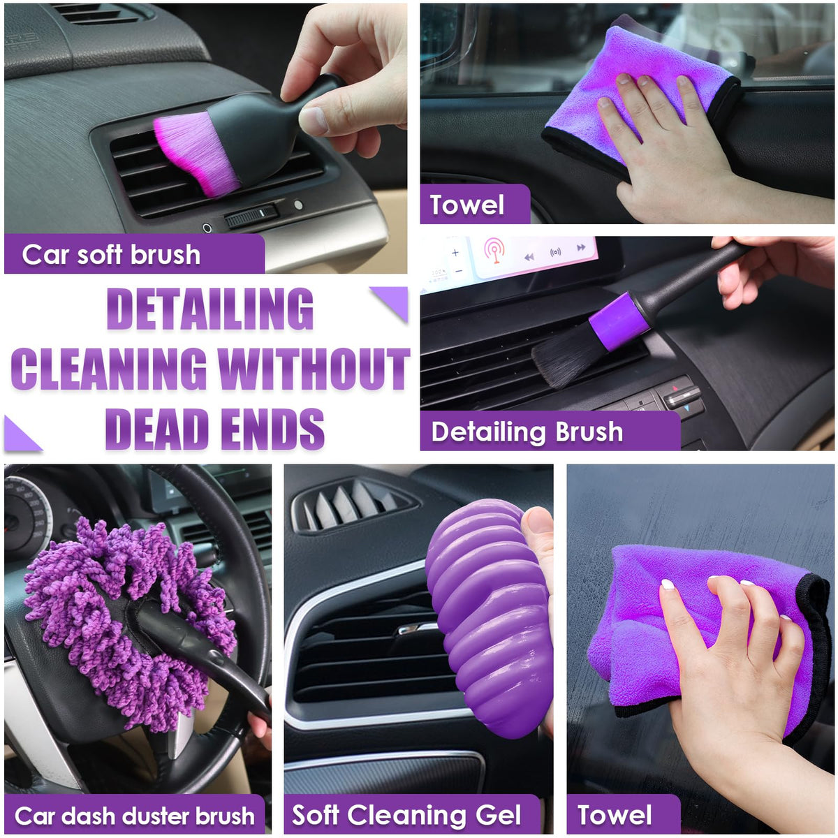 Viewsun windshield squeegee angled to glass showing streak-free cleaning benefit