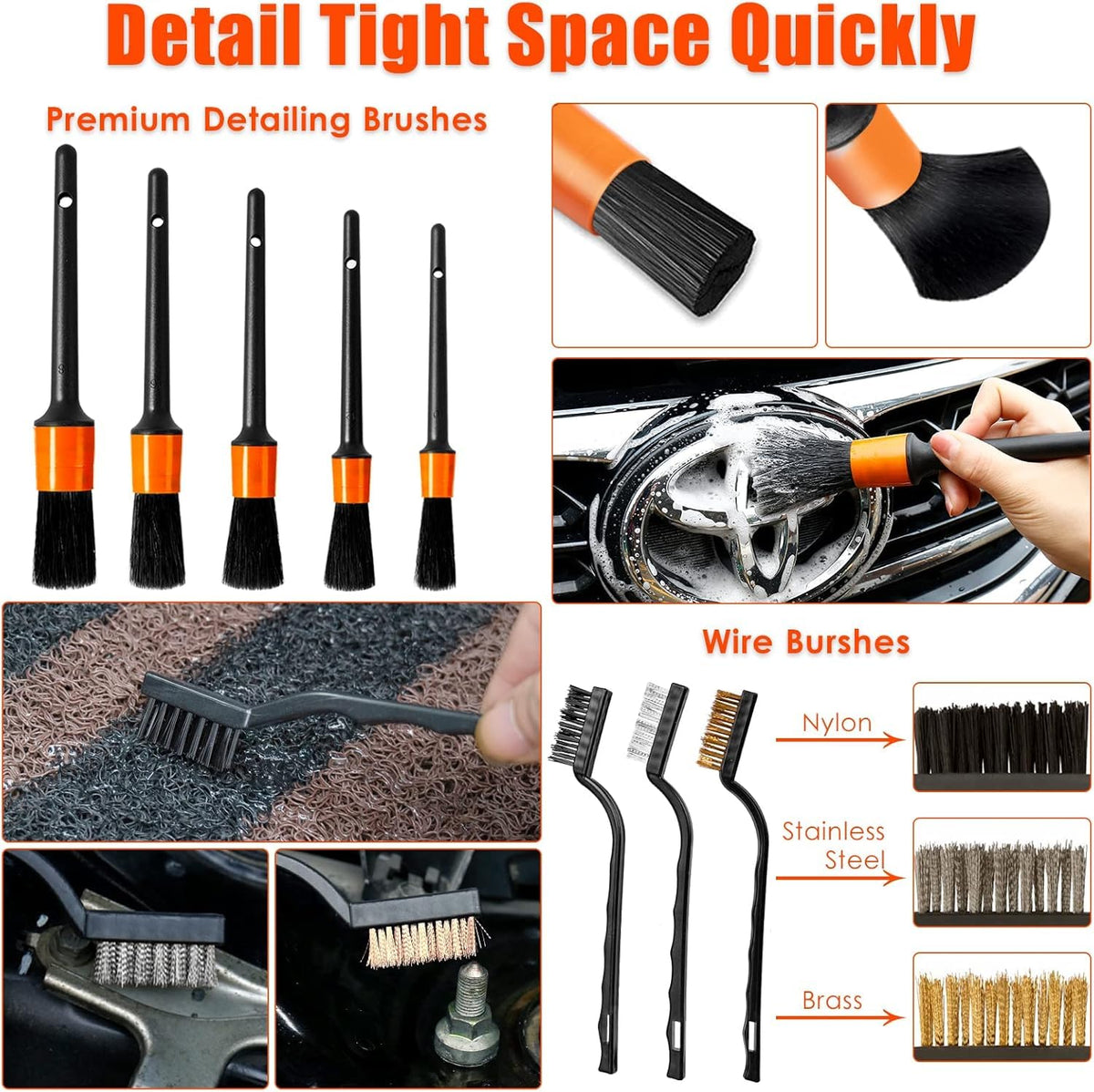 Viewsun wire brushes close-up for removing rust and stubborn residue effectively