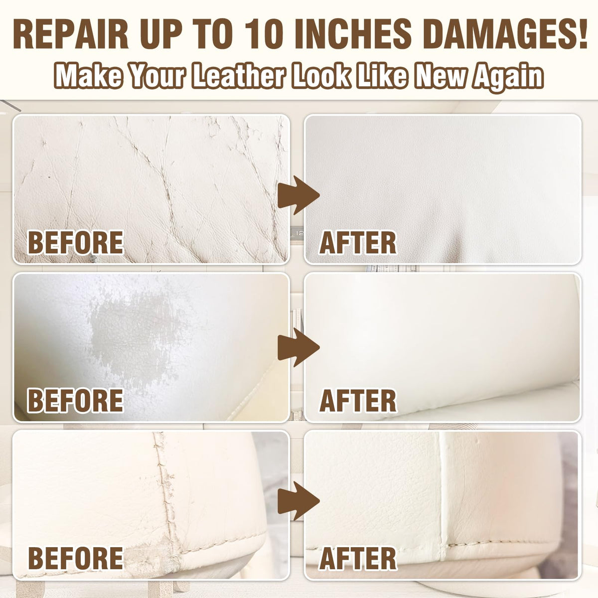 Vigorder repairing a sofa scratch showing the kit restoring appearance quickly