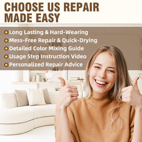 Vigorder in living room lifestyle shot showing revitalized furniture and aesthetic benefit