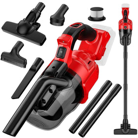 Vijezoy front view with floor nozzle showing compact portability and fast cleaning