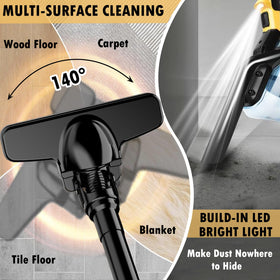 Vijezoy floor nozzle in use cleaning hardwood floor showing efficient debris pickup