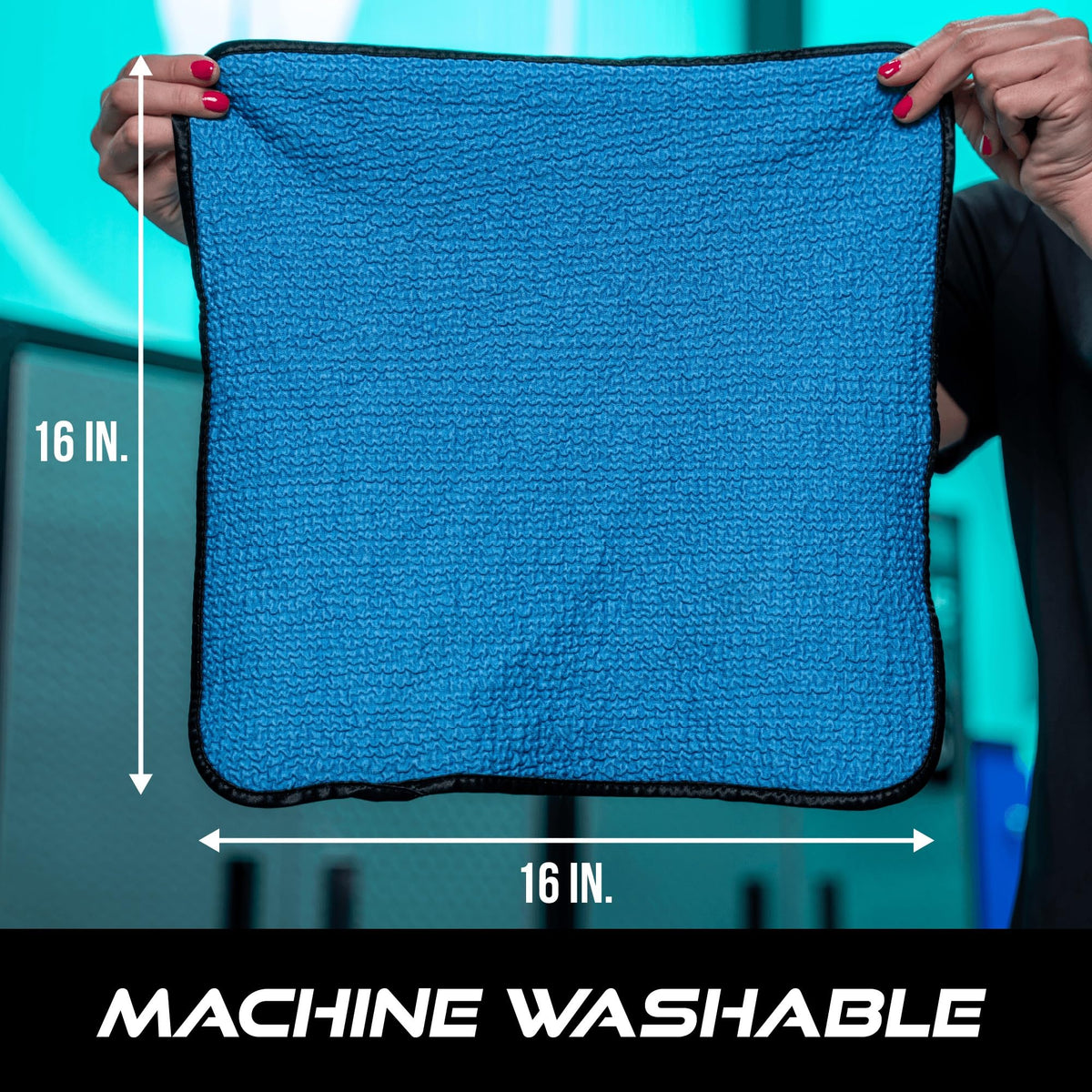 VIKING cloth in washing machine indicating reusable, machine-washable benefit