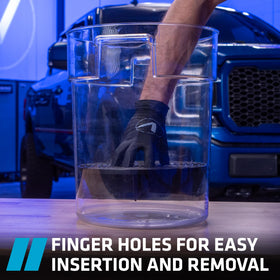 VIKING demonstration rinsing microfiber mitt on insert to remove debris