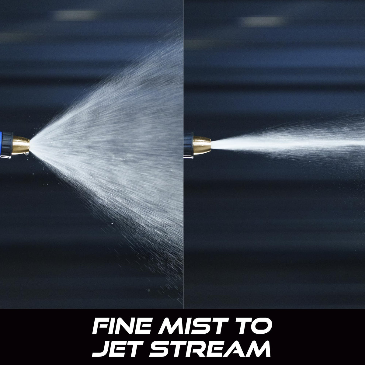 VIKING nozzle producing adjustable spray pattern for cleaning versatility