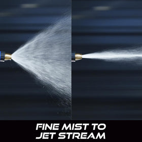 VIKING nozzle producing adjustable spray pattern for cleaning versatility