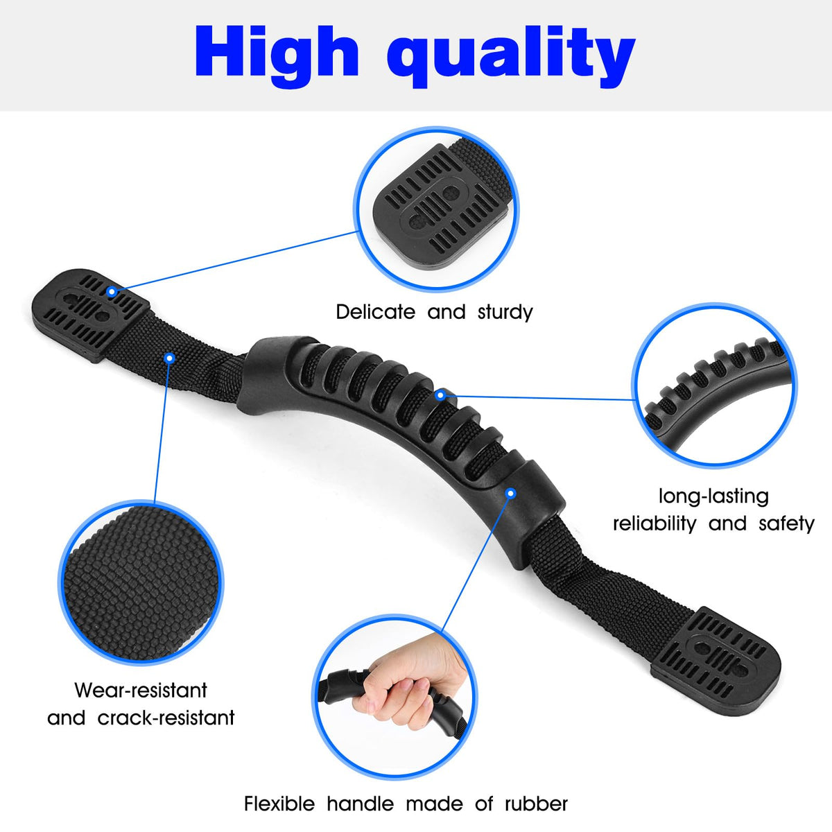 Vilapow handles next to screws showing included hardware and quick installation benefit