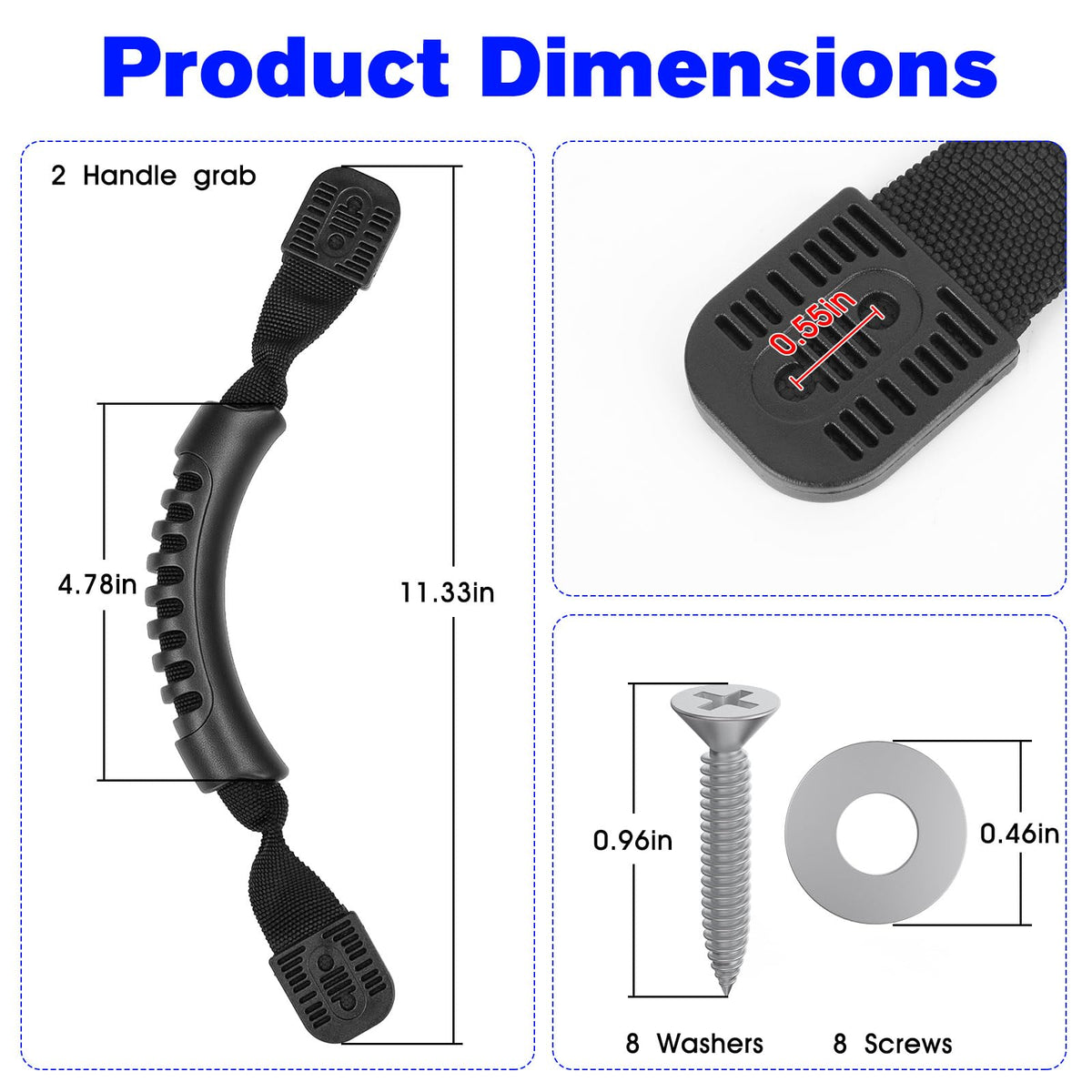 Vilapow side profile of mounted handle demonstrating flexible fit benefit