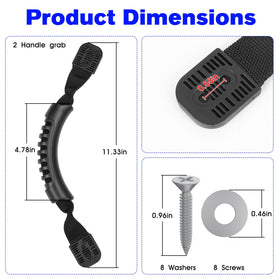 Vilapow side profile of mounted handle demonstrating flexible fit benefit