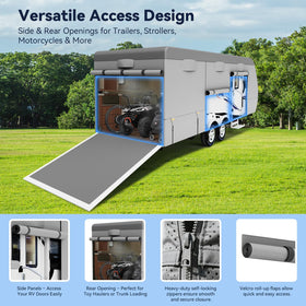 VildVandring cover on trailer showing fit for 24–27 ft scale