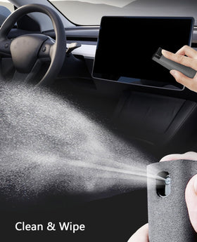 VINBYEE cleaning Tesla Model 3 seat in use demonstrating stain removal benefit