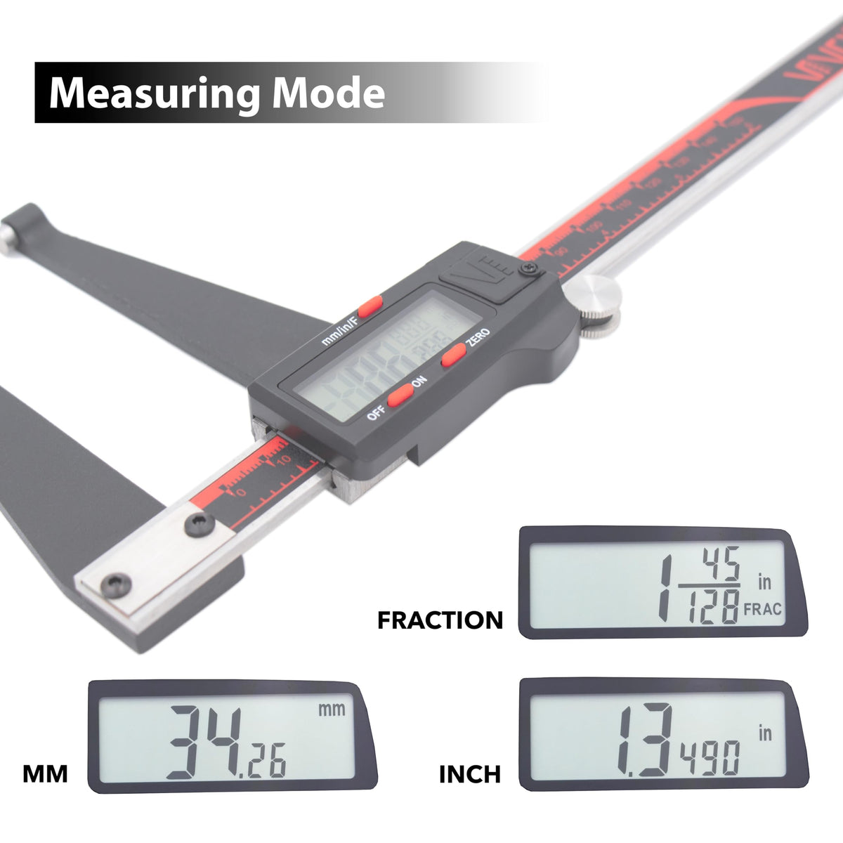 VINCA close-up of measuring jaws showing precise contact surfaces for accurate brake rotor thickness