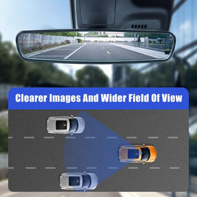 VINLUNM installed interior mirror demonstrating wider rear visibility in car