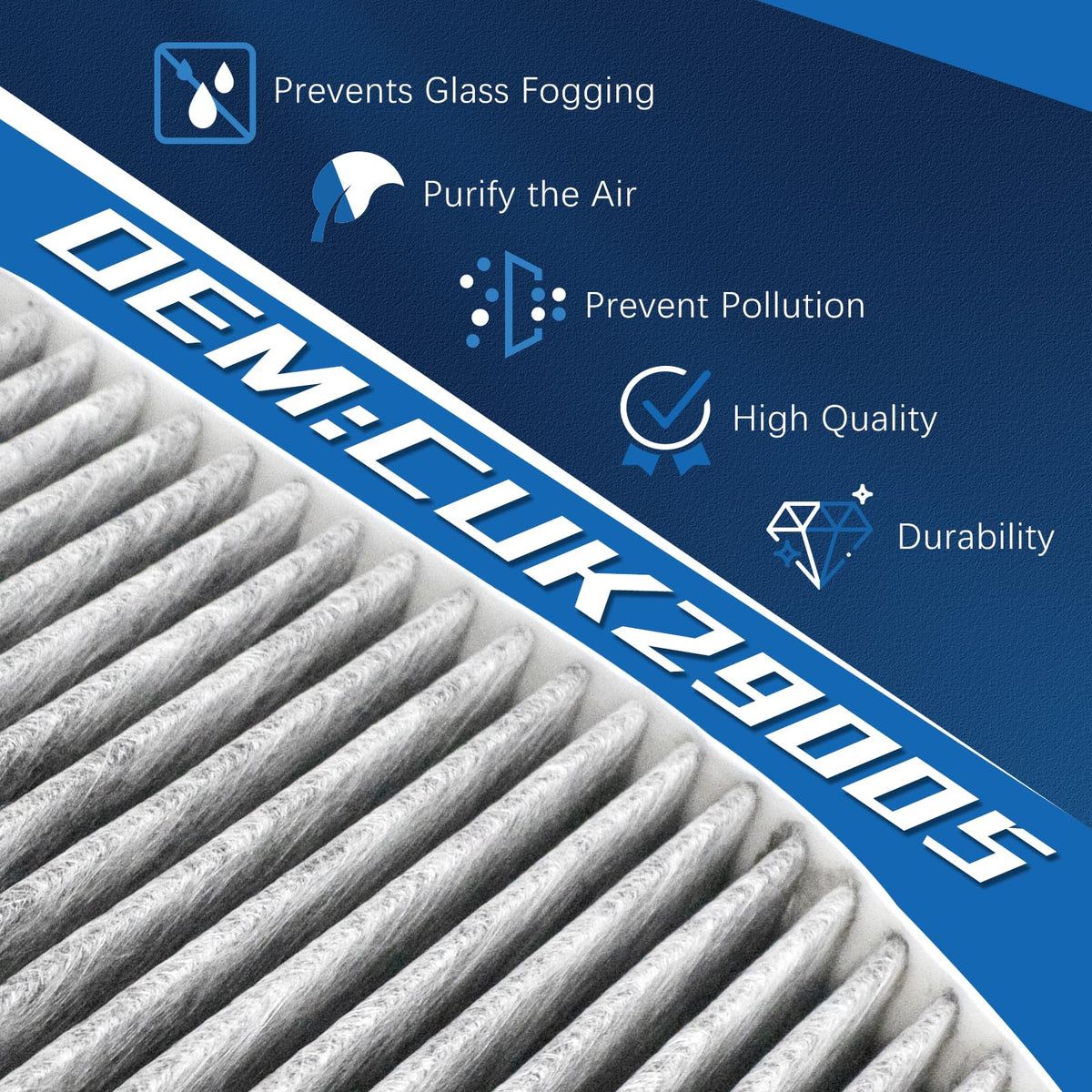 VINMS filter installed behind glovebox improving cabin airflow