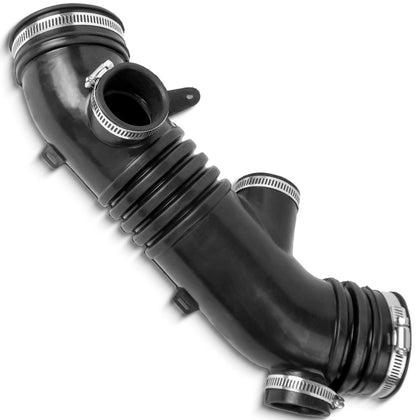 VINMS front view of intake hose showing fit and included clamp benefit: easy replacement