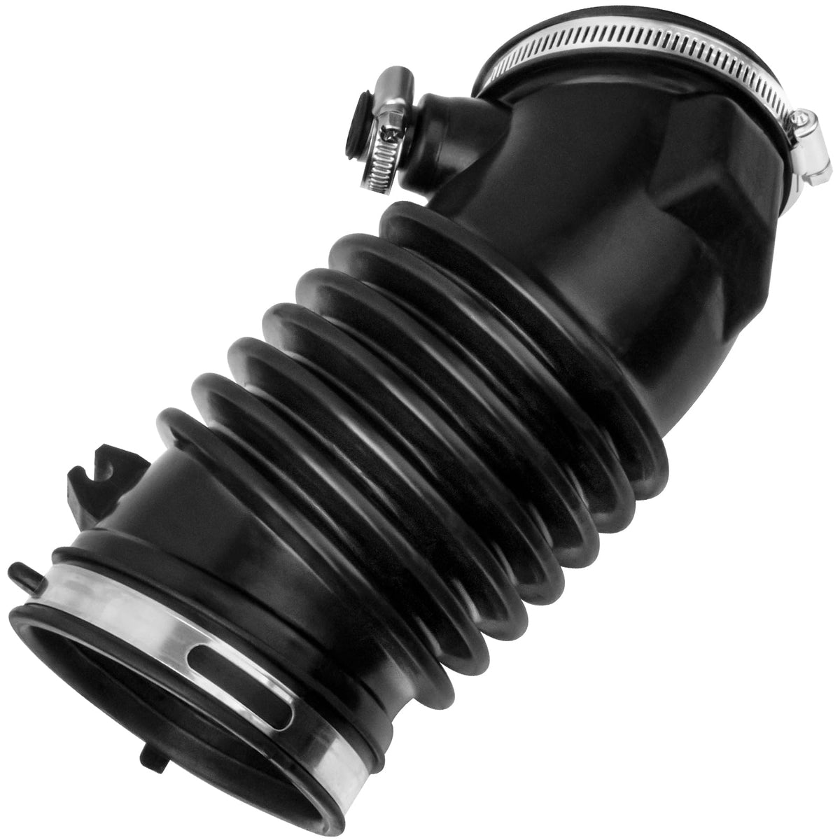 VINMS intake hose front view showing fitment and included clamps for accurate replacement