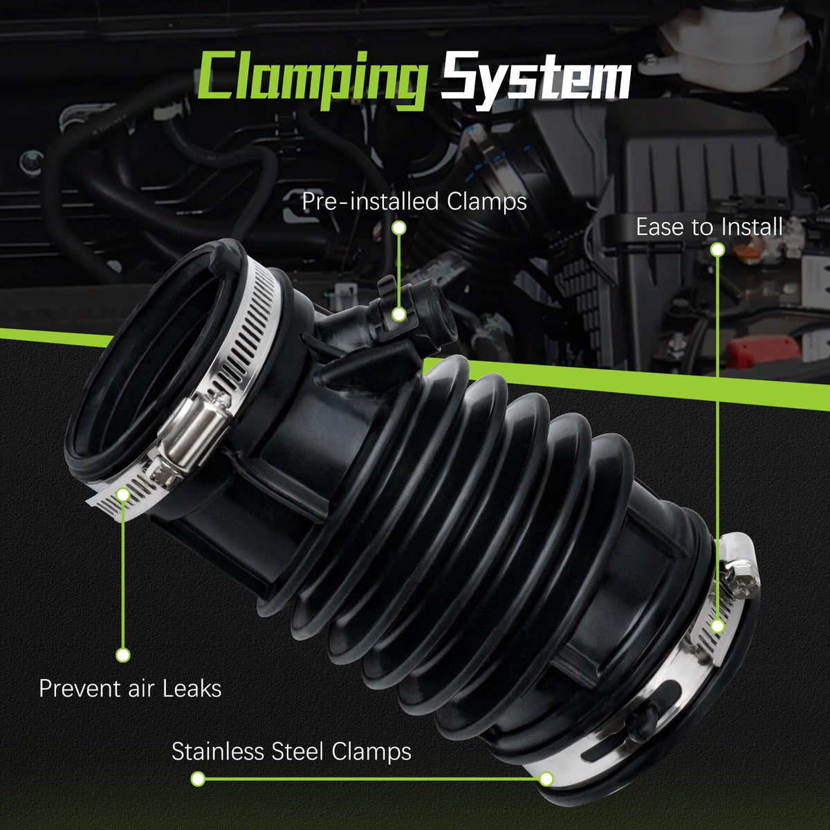 VINMS installed intake hose in Honda CR-V engine bay for correct fit