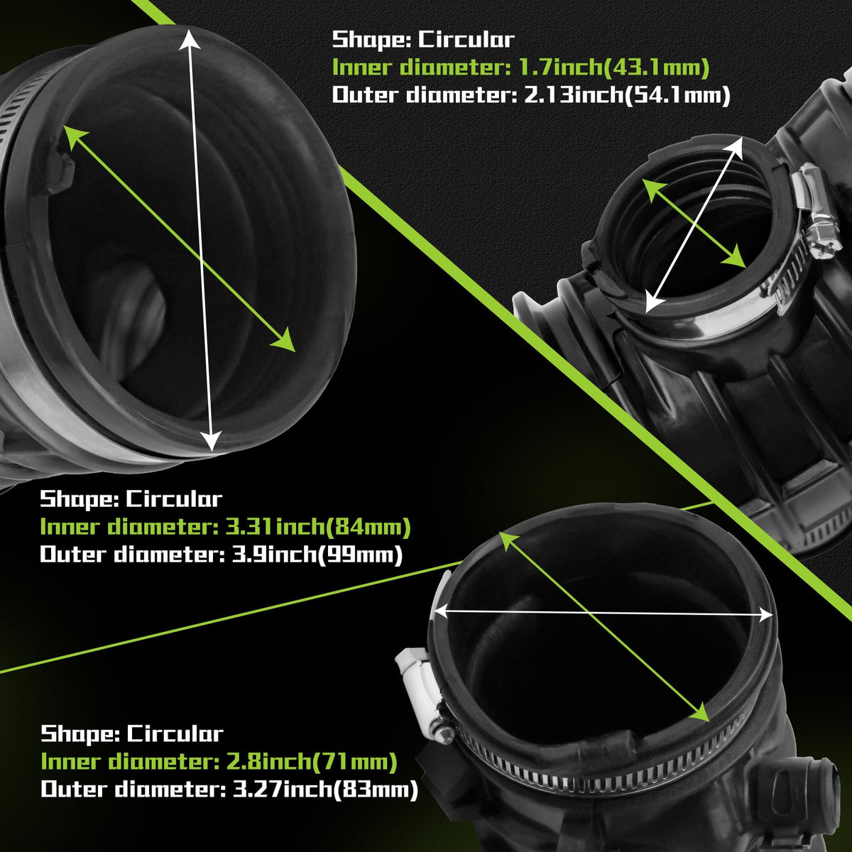 VINMS hose next to ruler showing accurate sizing for correct replacement