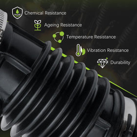 VINMS intake hose next to ruler showing accurate sizing for fitment
