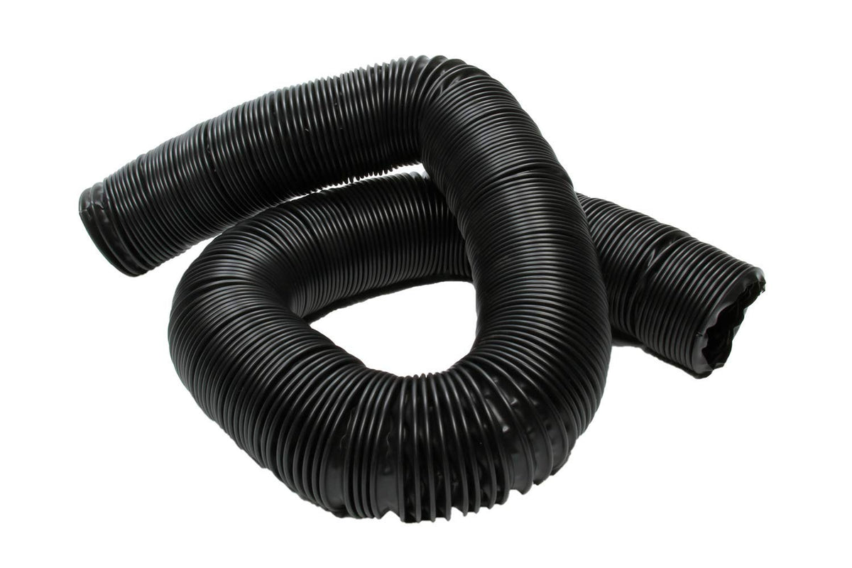 Vintage Air 2-inch black vent hose front view showing flexible profile for precise routing