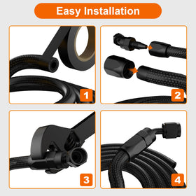 Vintruep hose next to AN6 swivel fitting illustrating correct compatibility and seal