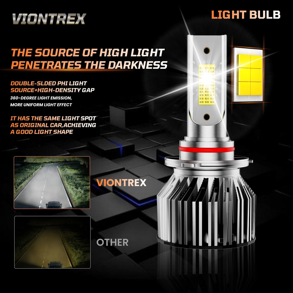VIONTREX fog bulb mounted in Ford F150 bumper improving low-angle visibility