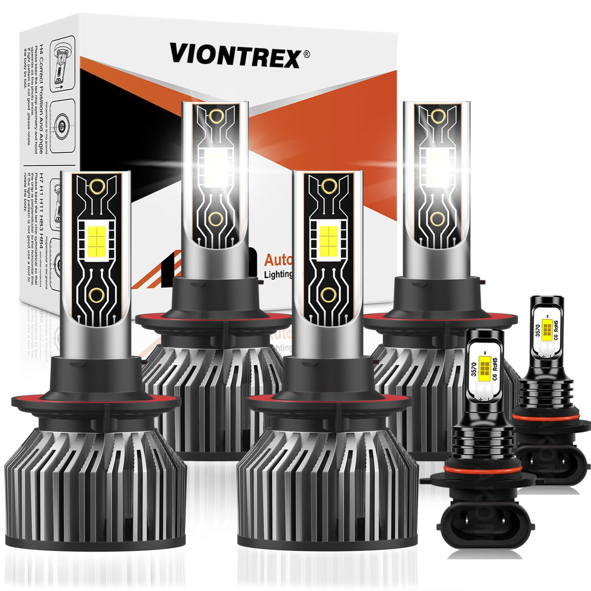 VIONTREX front packaging showing full 6-bulb kit and compatibility labels for easy selection