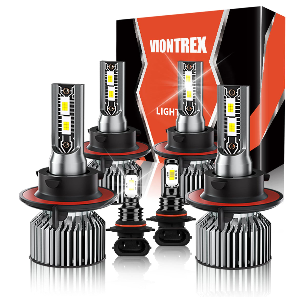 VIONTREX front view of 6-pack kit showing bulbs and benefits