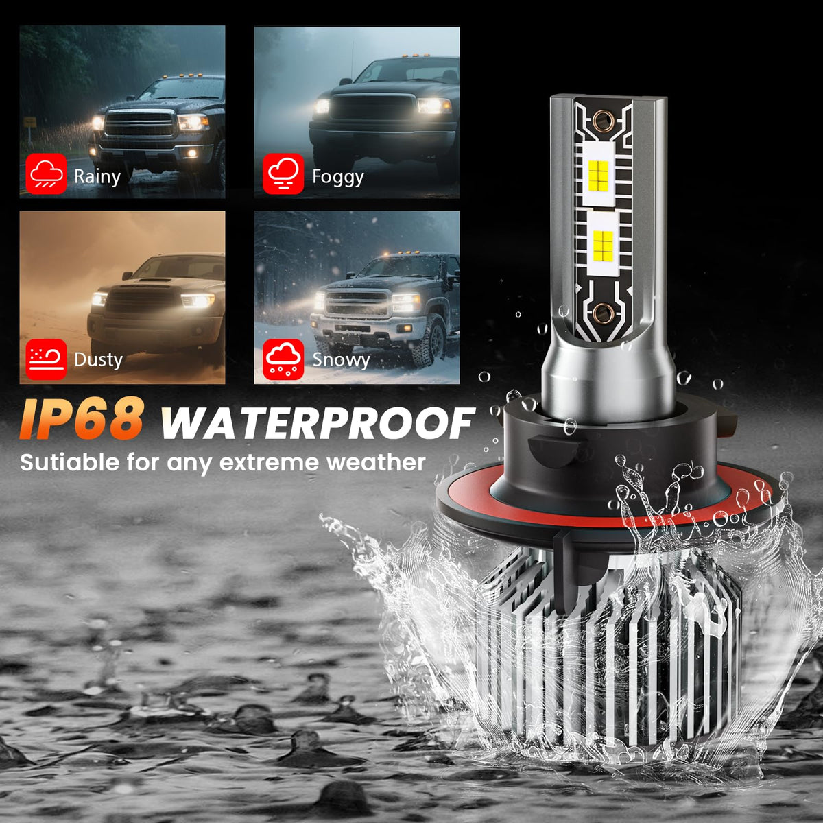 VIONTREX bulb submerged water test illustrating IP68 protection