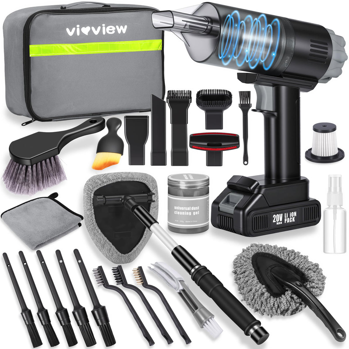 vioview handheld vacuum front view showing sleek design and portability benefit