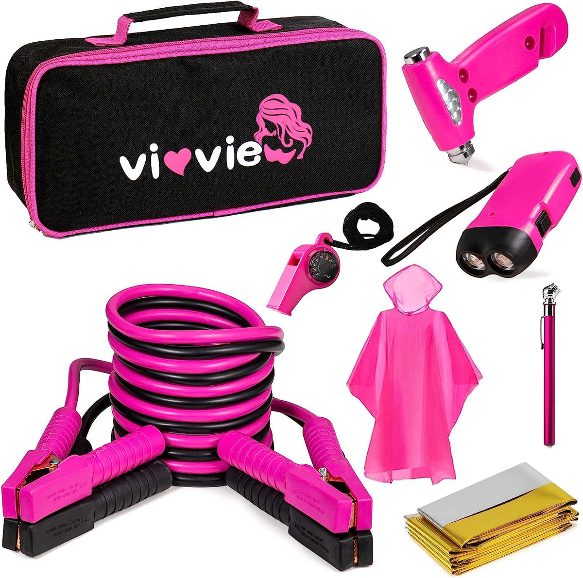 vioview user using kit roadside with flashlight, practical roadside assistance