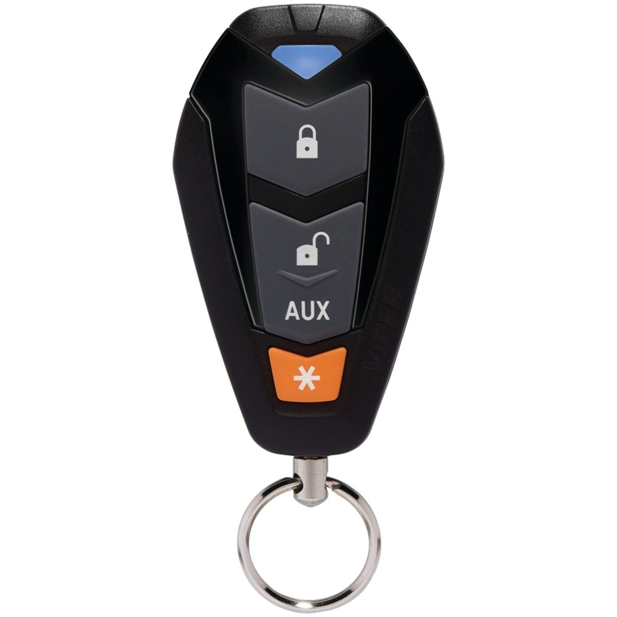 VIPER remote front view showing four buttons and compact design for easy control