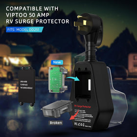 VIPTOO LED circuit analyzer display indicating safe wiring, ensures shore power safety
