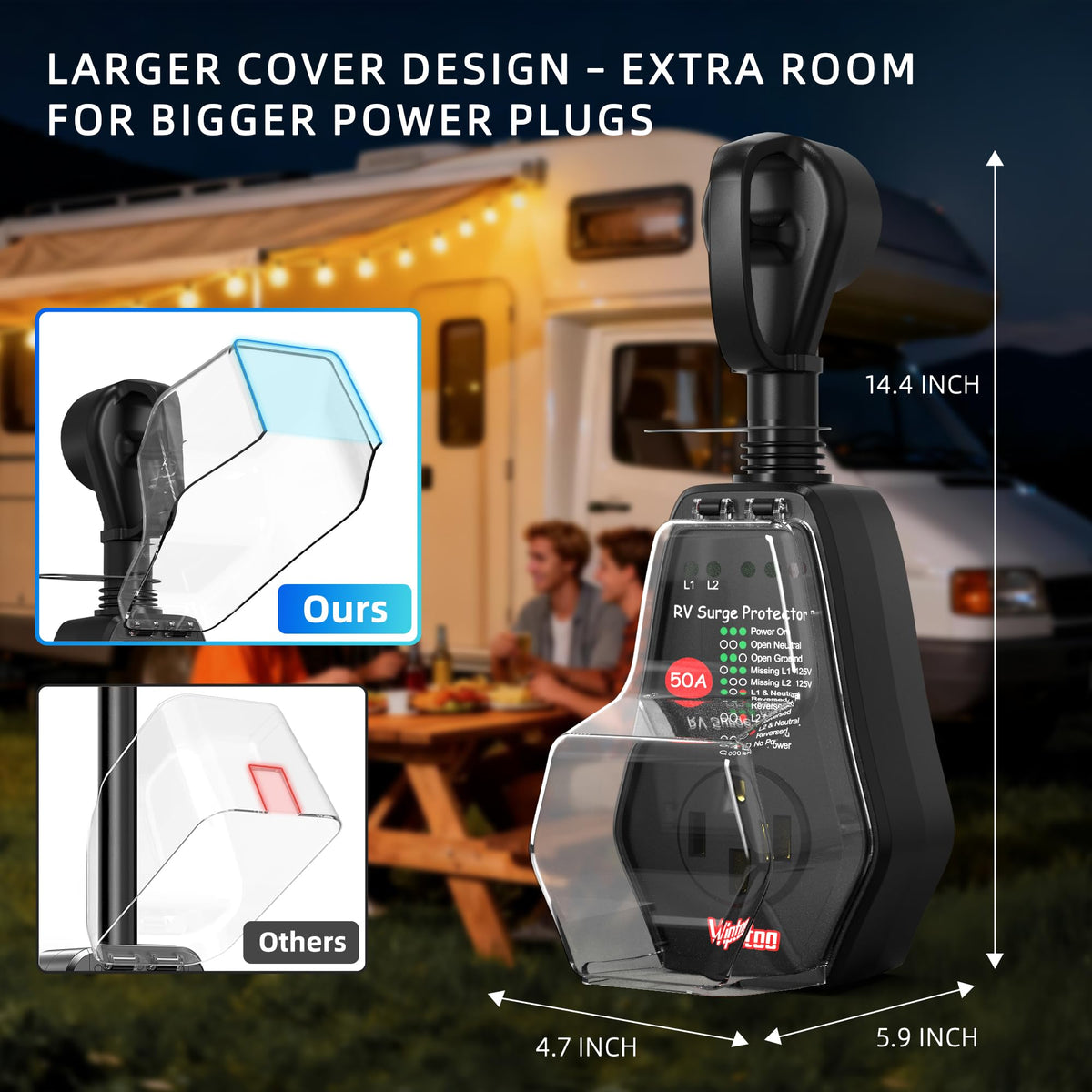 VIPTOO oversized weather cover sealing connector from rain and debris for durability