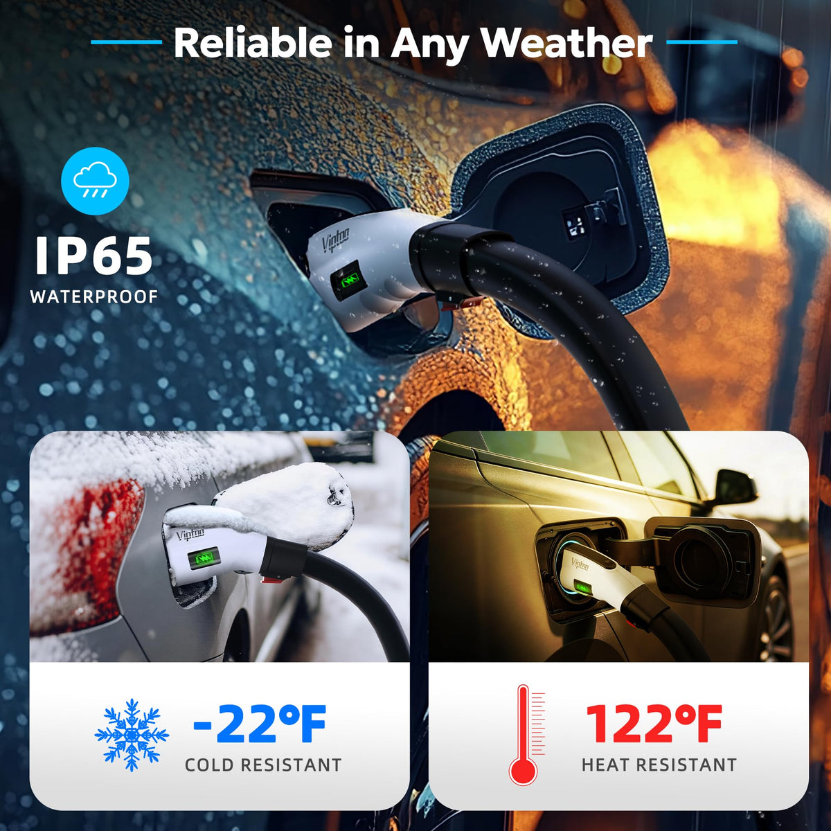 VIPTOO waterproof seal close-up highlighting IP65 protection for outdoor use