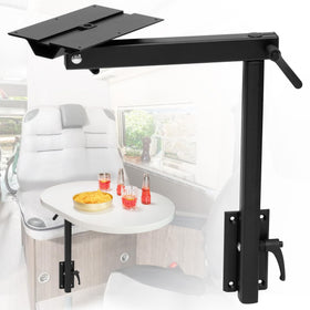 Virego front view of mounted table leg showing slim profile and stability benefit