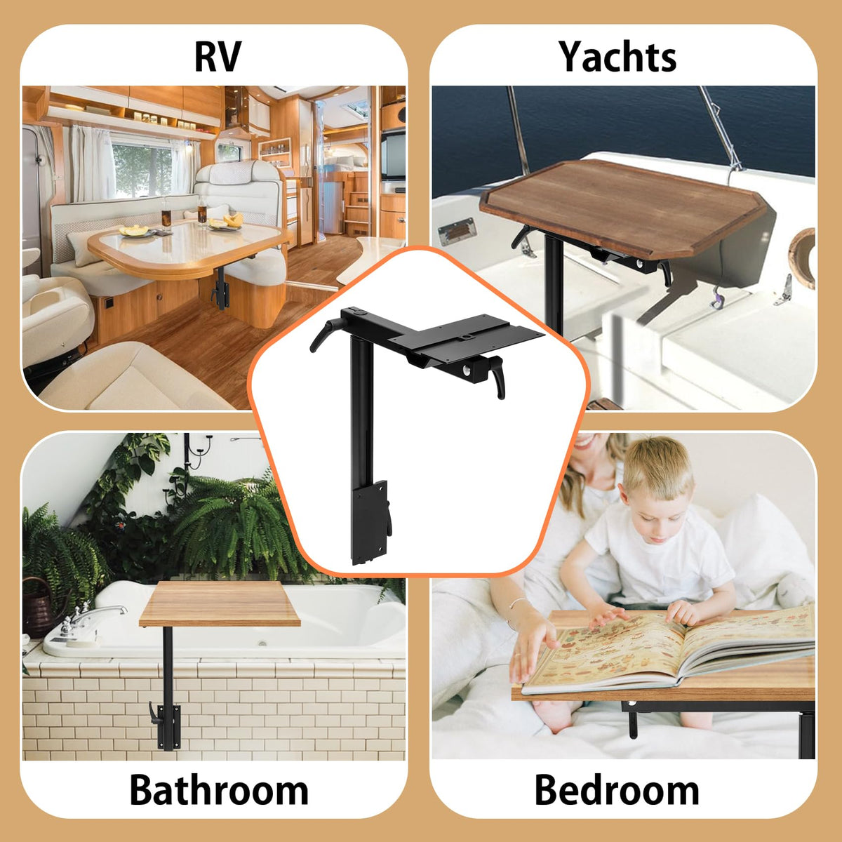 Virego in use with laptop on RV table illustrating practical workspace benefit