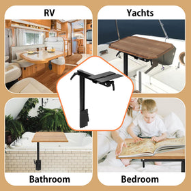 Virego in use with laptop on RV table illustrating practical workspace benefit