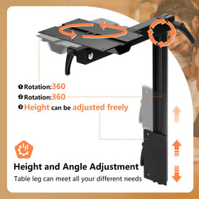 Virego showing 360 degree rotation of table leg for flexible positioning benefit