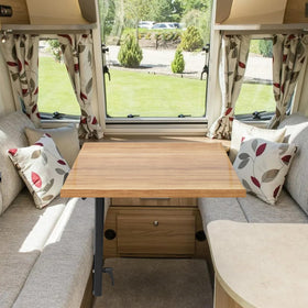 Virego removable leg stored compactly in cabin showing space saving benefit