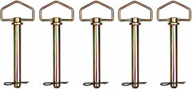 VIRTIONZ front view of five hitch pins showing sturdy zinc-plated finish and pack convenience