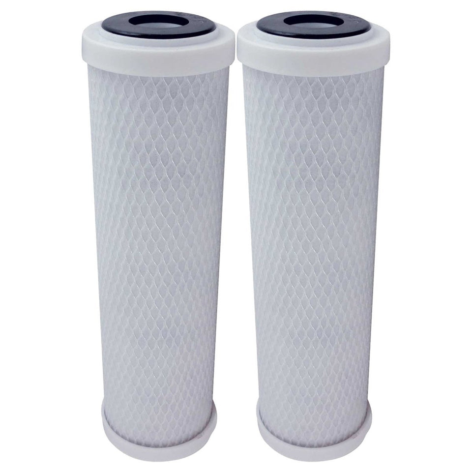 Vistar Water Technologies front pack shot showing two compatible replacement filters improving water taste