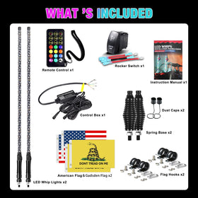 Viswiker black whip cap and hardware spread showing complete installation kit