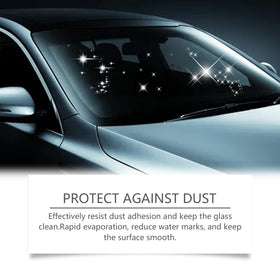 Vitacamy lifestyle car interior cleaning shot showing mirror and window clarity after use