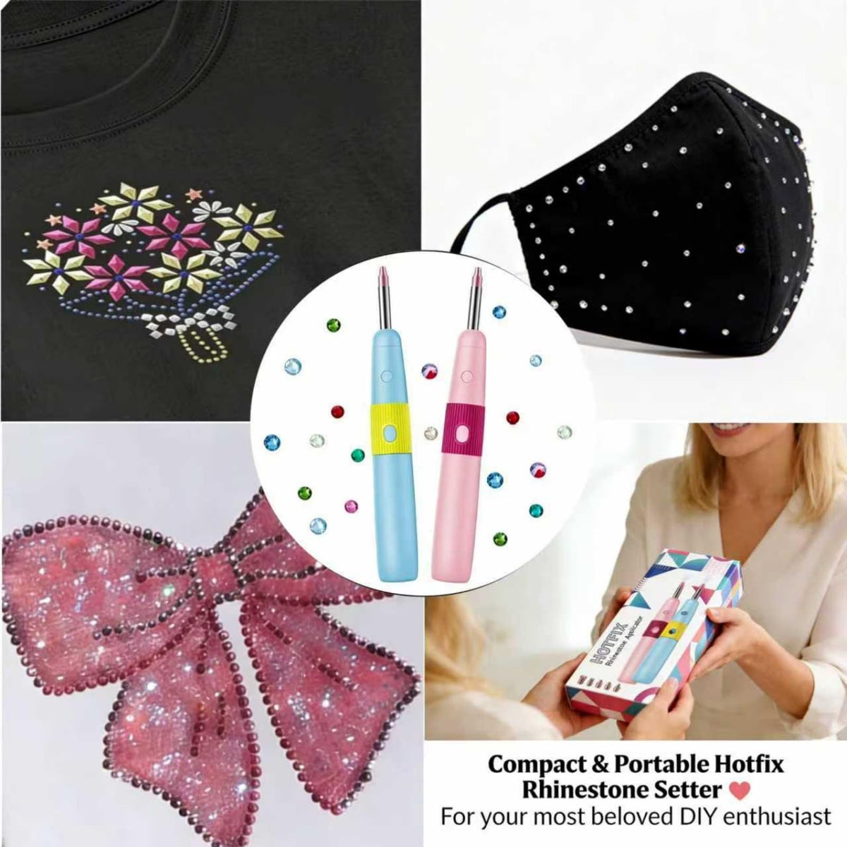 VIUCATE accessories including finger cots, metal clamp, and cleaning brush for safe tip handling