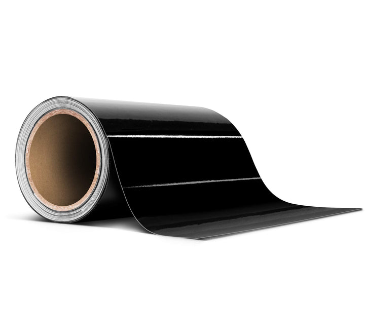 VViViD front view of black gloss roll showing smooth finish and ready-to-use convenience