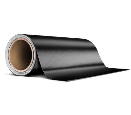 VViViD front view of black matte roll showing width and length benefit