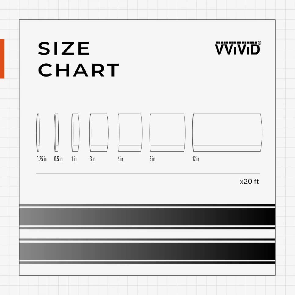 VViViD roll beside ruler showing 4-inch width and length convenience benefit