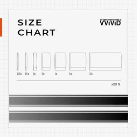 VViViD roll next to ruler showing 6-inch width and length advantage