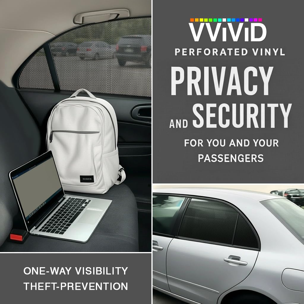 VViViD close-up of micro-perforations highlighting one-way visibility benefit